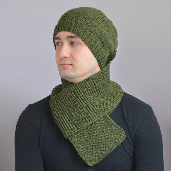 чоловічий шарф спицями - 15