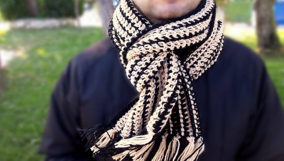 чоловічий шарф спицями - 16