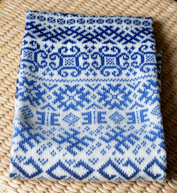 чоловічий шарф спицями - 9