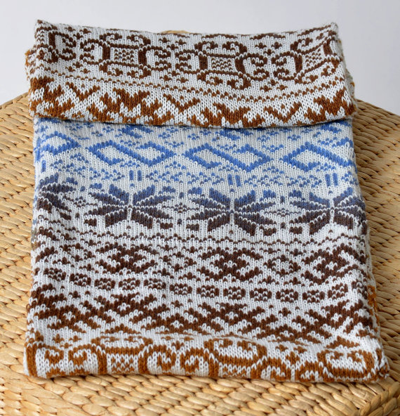 чоловічий шарф спицями - 11