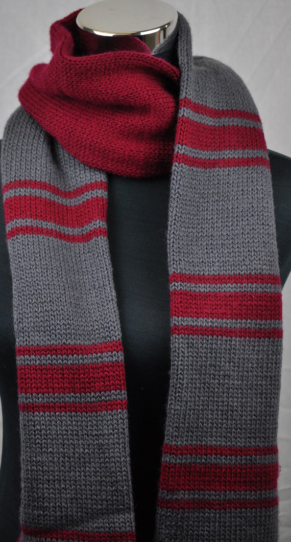 чоловічий шарф спицями - 8