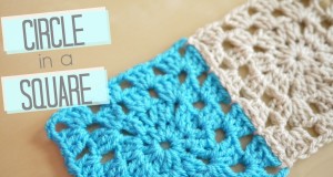 Бабусин квадрат з круглою серединкою гачком