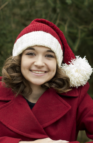 В'язана новорічна шапочка спицями - 1