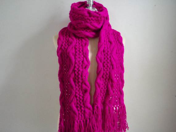 Шарф з косами спицями - 3