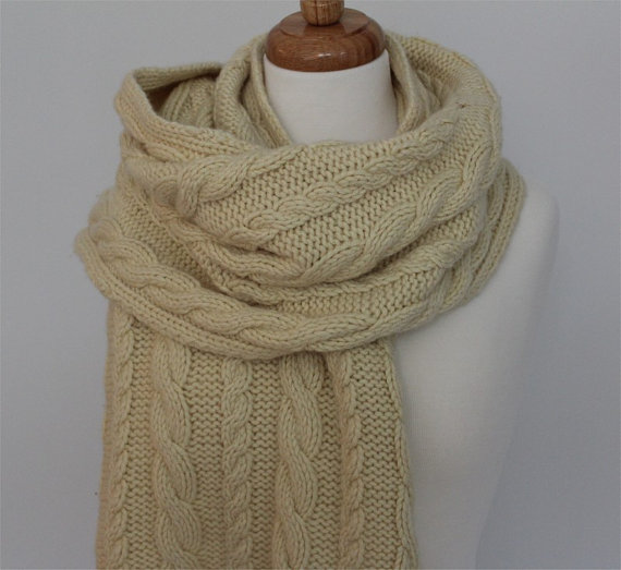 Шарф з косами спицями - 2