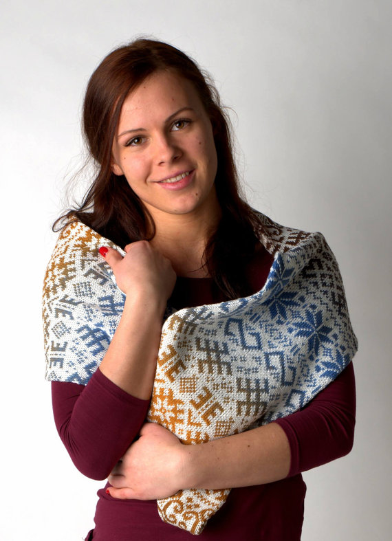 Жакардовий шарф спицями - 1