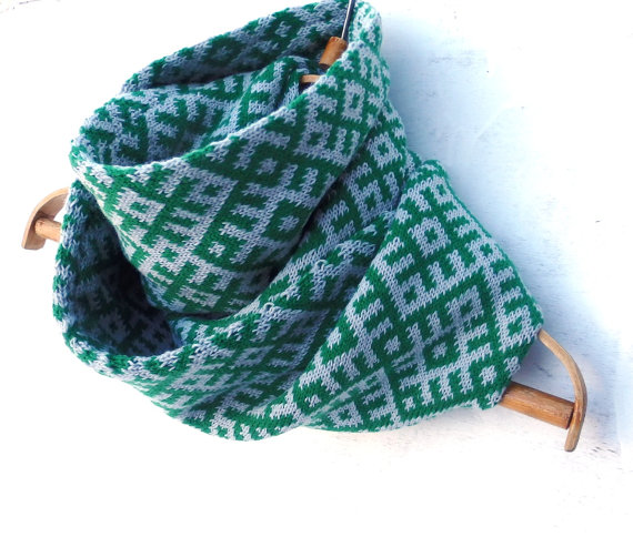 Жакардовий шарф спицями - 4