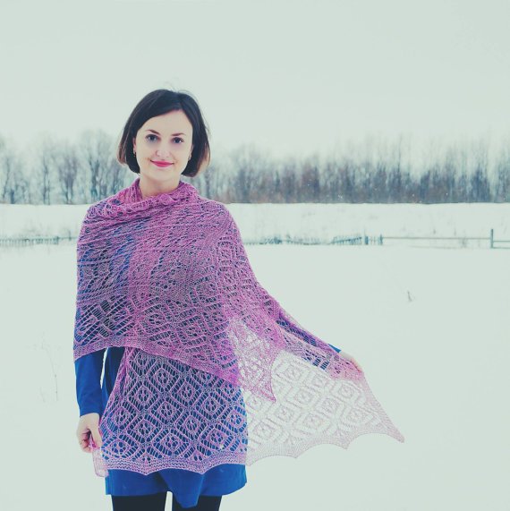 Ажурний шарф спицями - 1