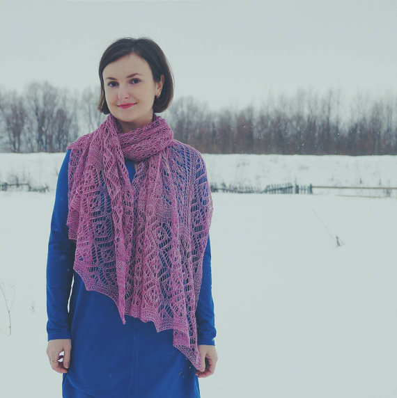 Ажурний шарф спицями - 2