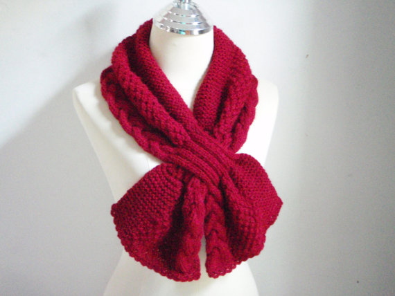 Короткий шарф спицями - 4