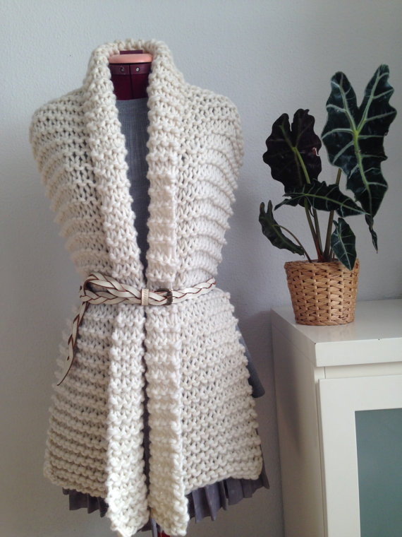 Широкий шарф спицями - 3