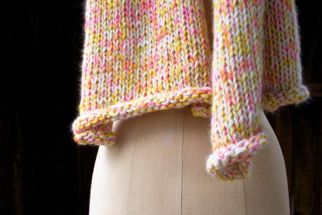 В'язаний шарф з меланжевої пряжі спицями - 4
