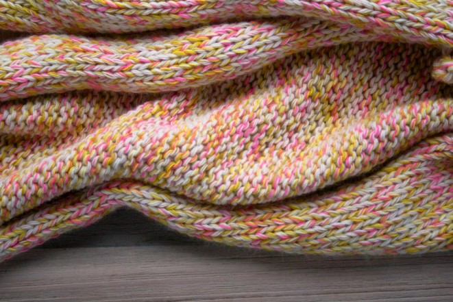 В'язаний шарф з меланжевої пряжі спицями - 5