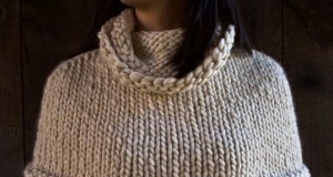 В’язаний шарф-манишка спицями В'язана манишка з/angliyska-rezinka-u-dva-kolori/ товстої пряжі - 1