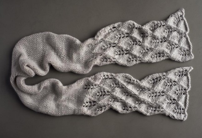 В'язаний ажурний шарф спицями - 5