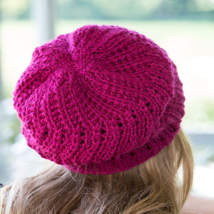 В'язаний берет резинкою - 2