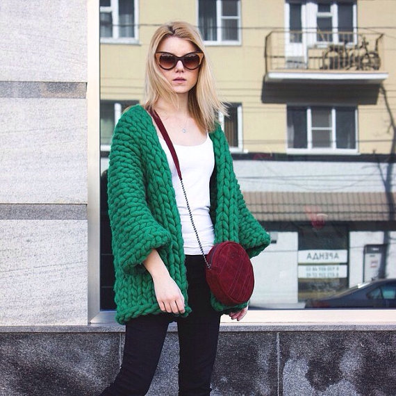 Жакет крупної в'язки - 1