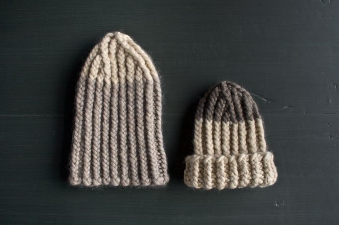 Шапка з товстої пряжі резинкою - 9