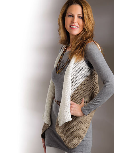 Асиметрична безрукавка спицями - 3