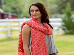 В'язаний хвилястий шарф спиця/и - 1