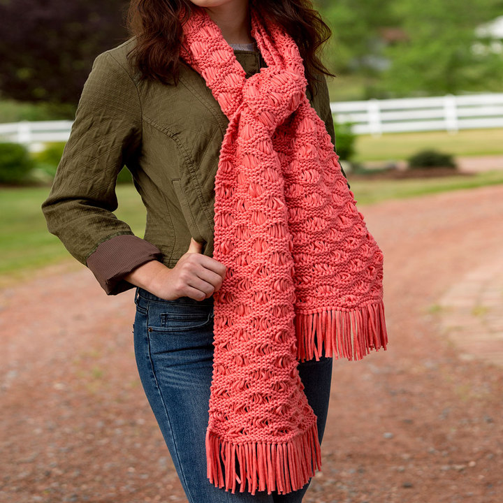 В'язаний хвилястий шарф спицями - 2