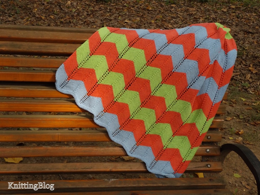 В'язаний дитячий пледик &q/vyazanij-dityachij-pled-spicyami/uot;Кольрові зігзаги" - 5