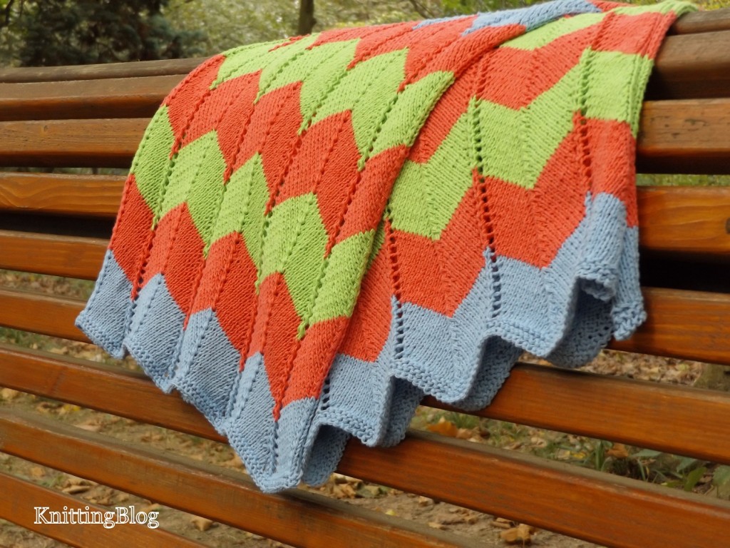 В'язаний дитячий пледик &q/vyazanij-dityachij-pled-spicyami/uot;Кольрові зігзаги" - 7