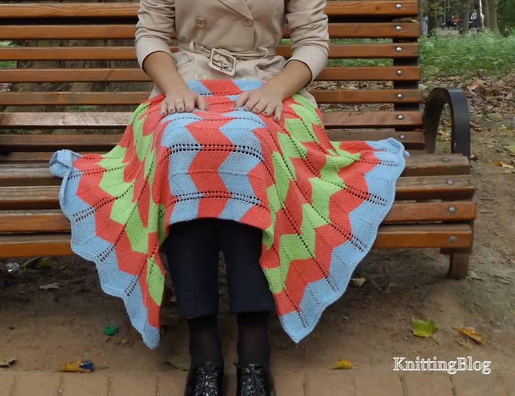 В'язаний дитячий пледик &q/vyazanij-dityachij-pled-spicyami/uot;Кольрові зігзаги" - 9